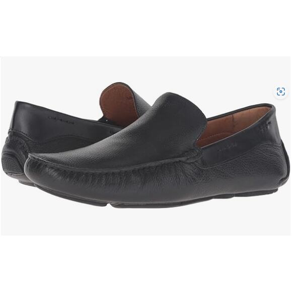 Massimo Matteo Venetian Driver Black Loafers – Sleek & Sophisticated, Size 8M - Picture 1 of 6